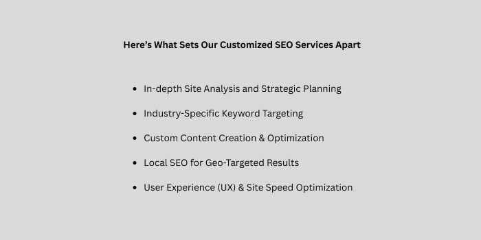 Our Customized SEO Services Apart